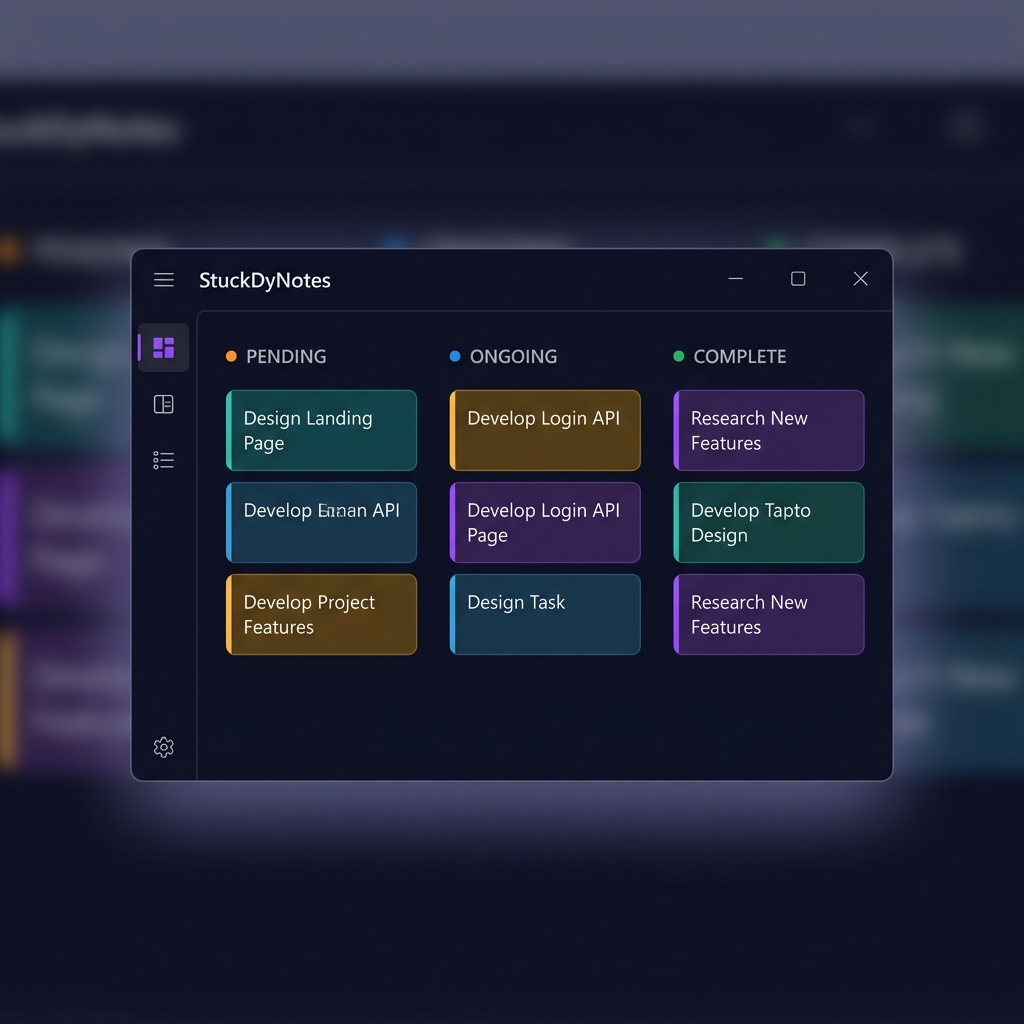 StuckDyNotes kanban board interface